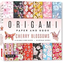 Cherry Blossoms Origami Paper and Book 20 Easy Models with 96 High Quality Folding Sheets Double-Sided