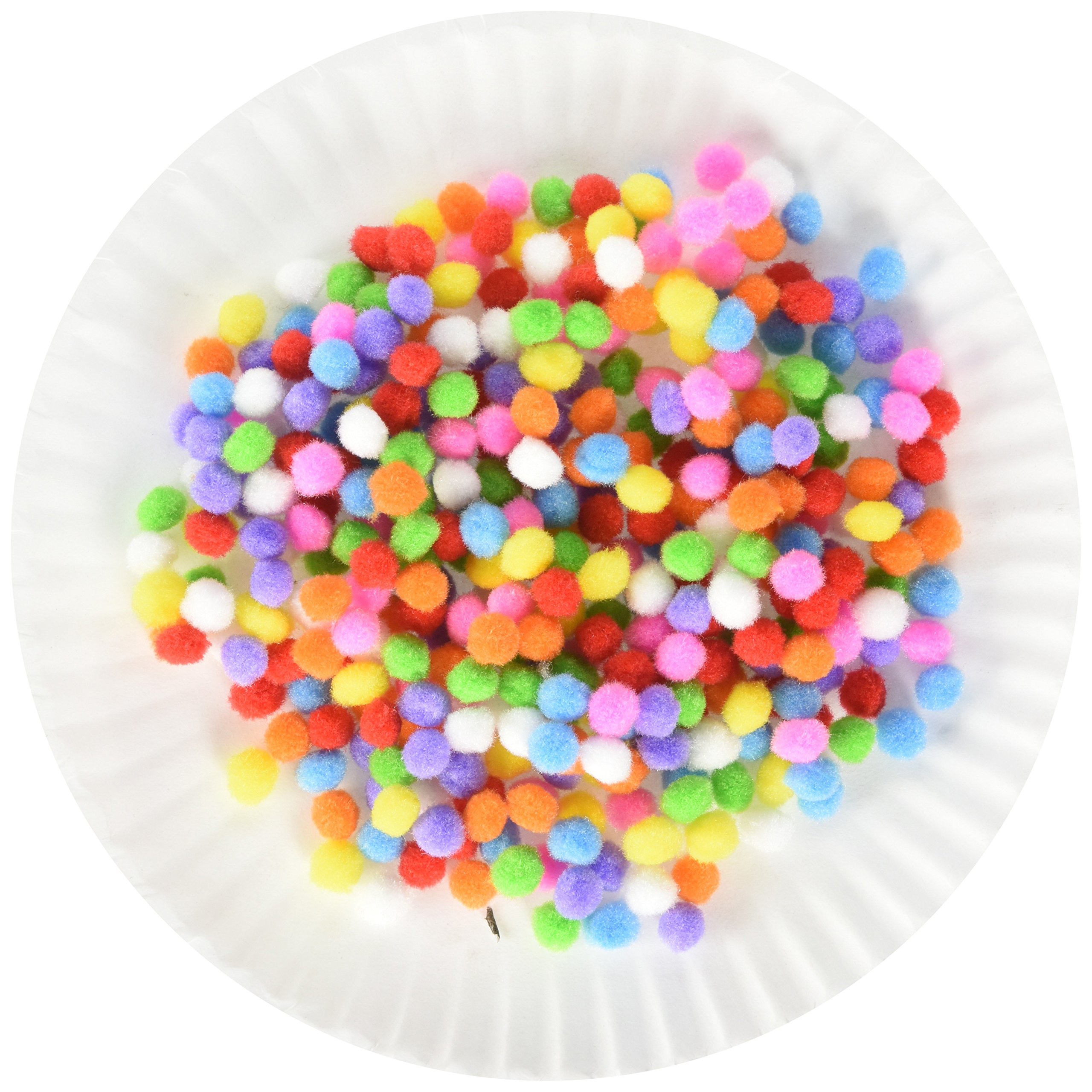 Delight eShop 100pcs DIY Crafts Mixed Colourful Mini Fluffy Pom poms Ball Felt Decoration