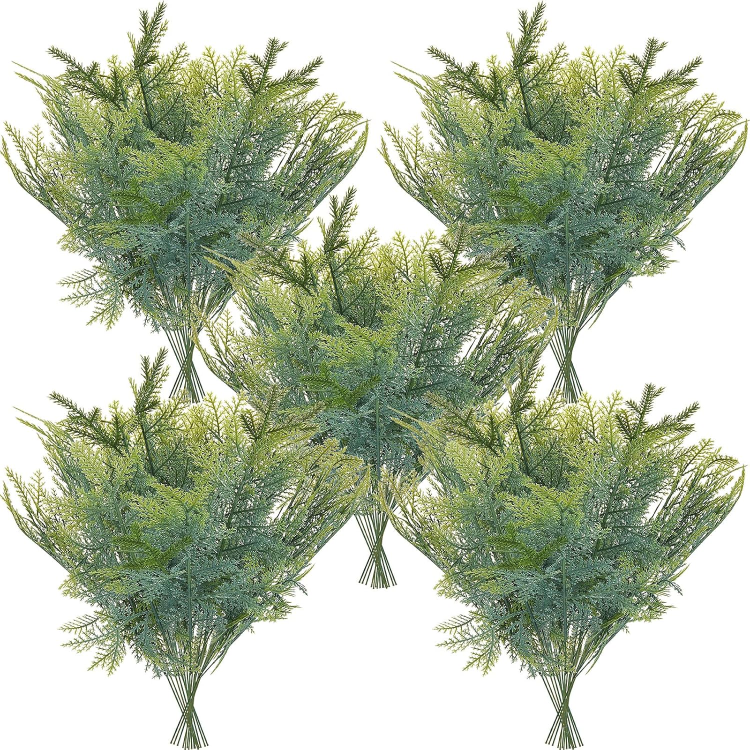 50 Artificial Cedar Branches Set Faux Long Stem Cedar Sprigs 13.0 or 7.