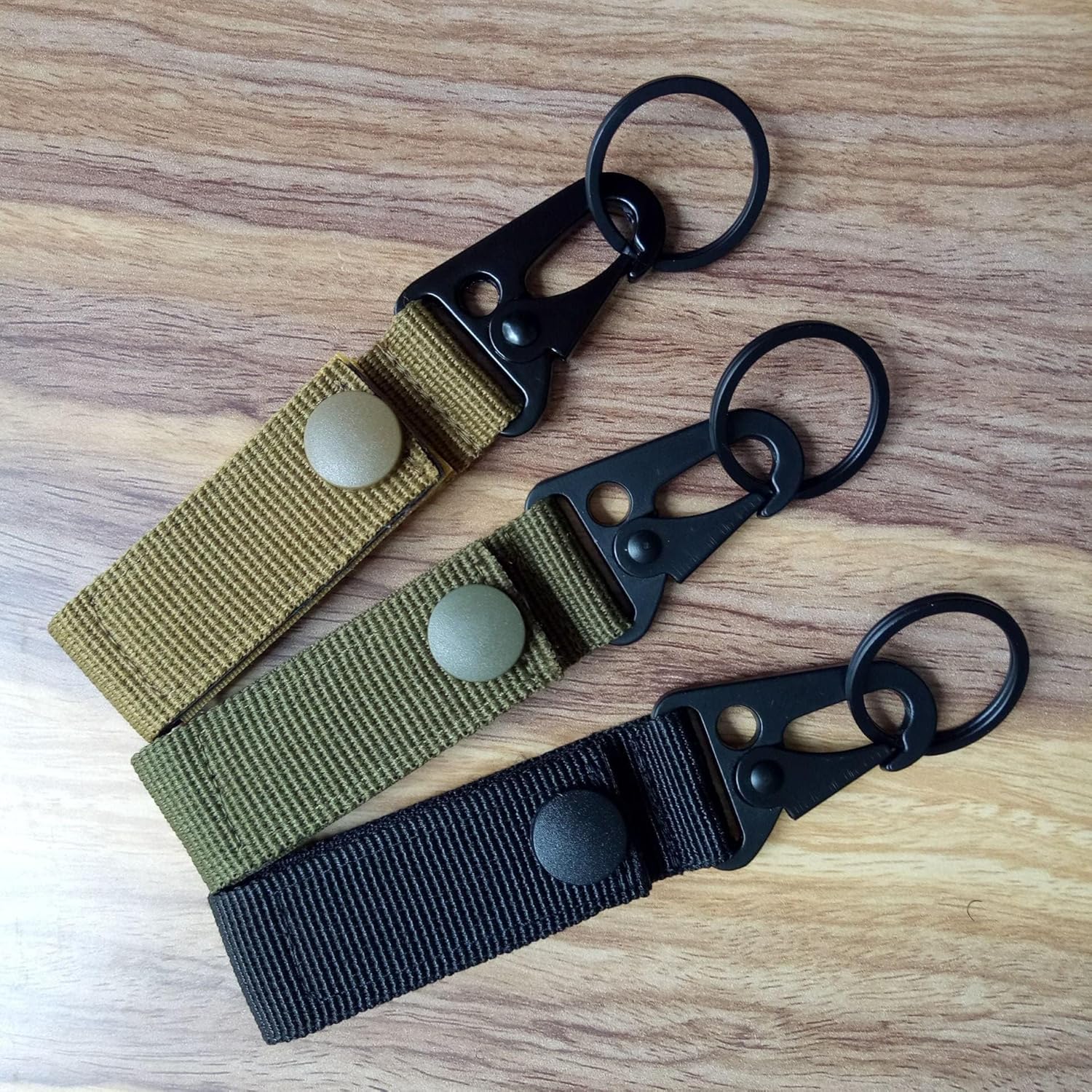 Tactical Molle Key Ring Gear Key Keeper Nylon Belt Keychain Molle Webbing Key Clip Buckle for Belts Molle Bag,ssuitable for outdoor sports (3-pack) - Image 4
