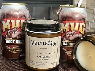 Candles Root Beer Scented, Handmade in Canada, Novelty Candles, Gift Candle, Craft Candles, Hand poured Candles by AllumeMoi Candles Québec (8oz)