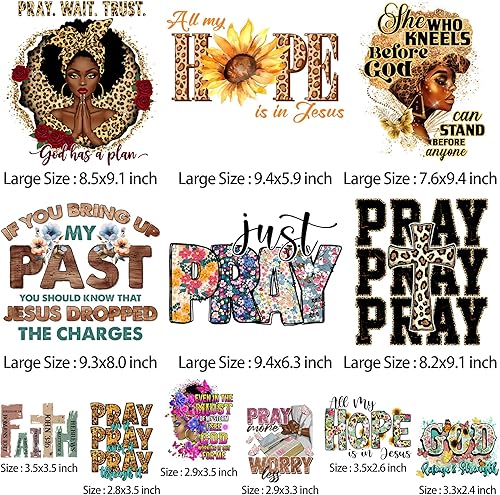 Vista 18 de 10 calcomanías de prensa de calor de Jesús para camiseta, chaqueta, ropa, lavable, parches de transferencia de calor de Dios, decoración de apliques