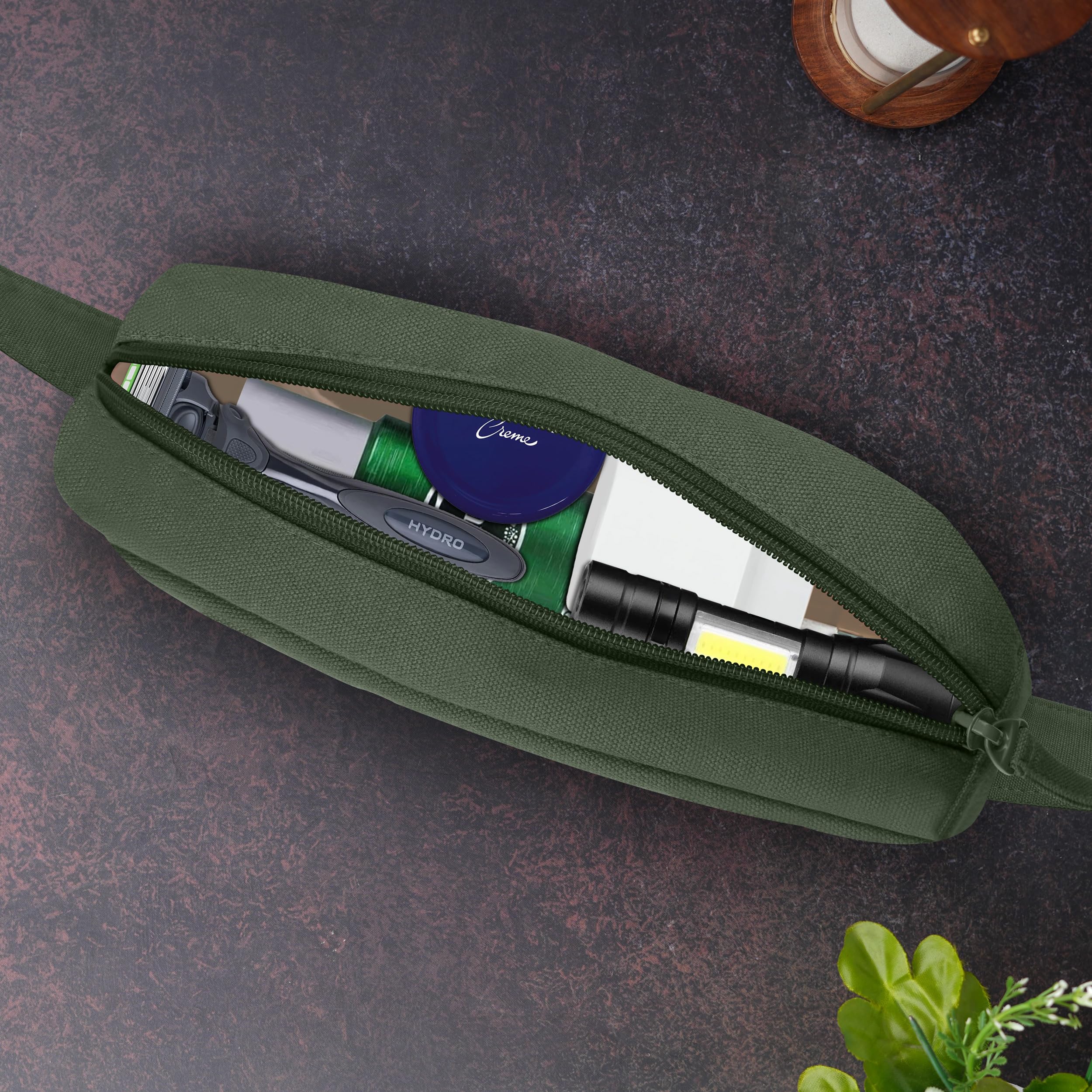 The Wallet Store Urban Trek Canvas Fanny Bag - Olive