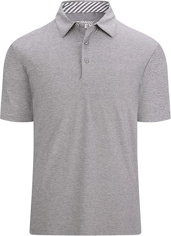 Alex Vando Mens Golf Shirt Moisture Wicking Quick-Dry Short Sleeve Casual Polo Shirts for Men