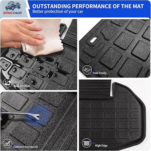 Miniatura 9 de Rongtaod Tapete de suelo compatible con Toyota Highlander 2014-2019, tapete de carga, forro de carga para asiento trasero, protector de suelo