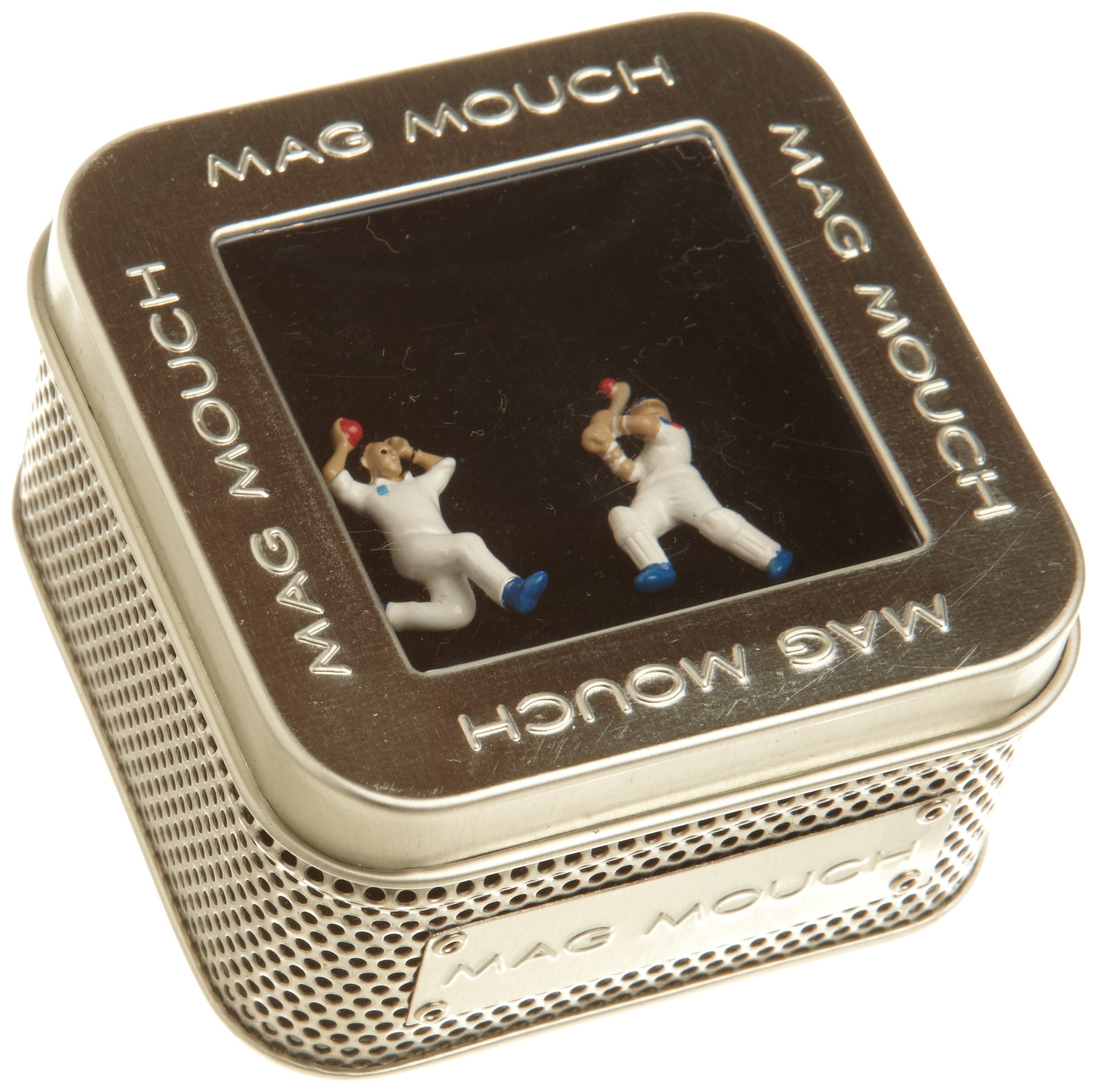 Mag Mouch Men's Cricket Batsman And Bowler Cuff Link, White, One Size
