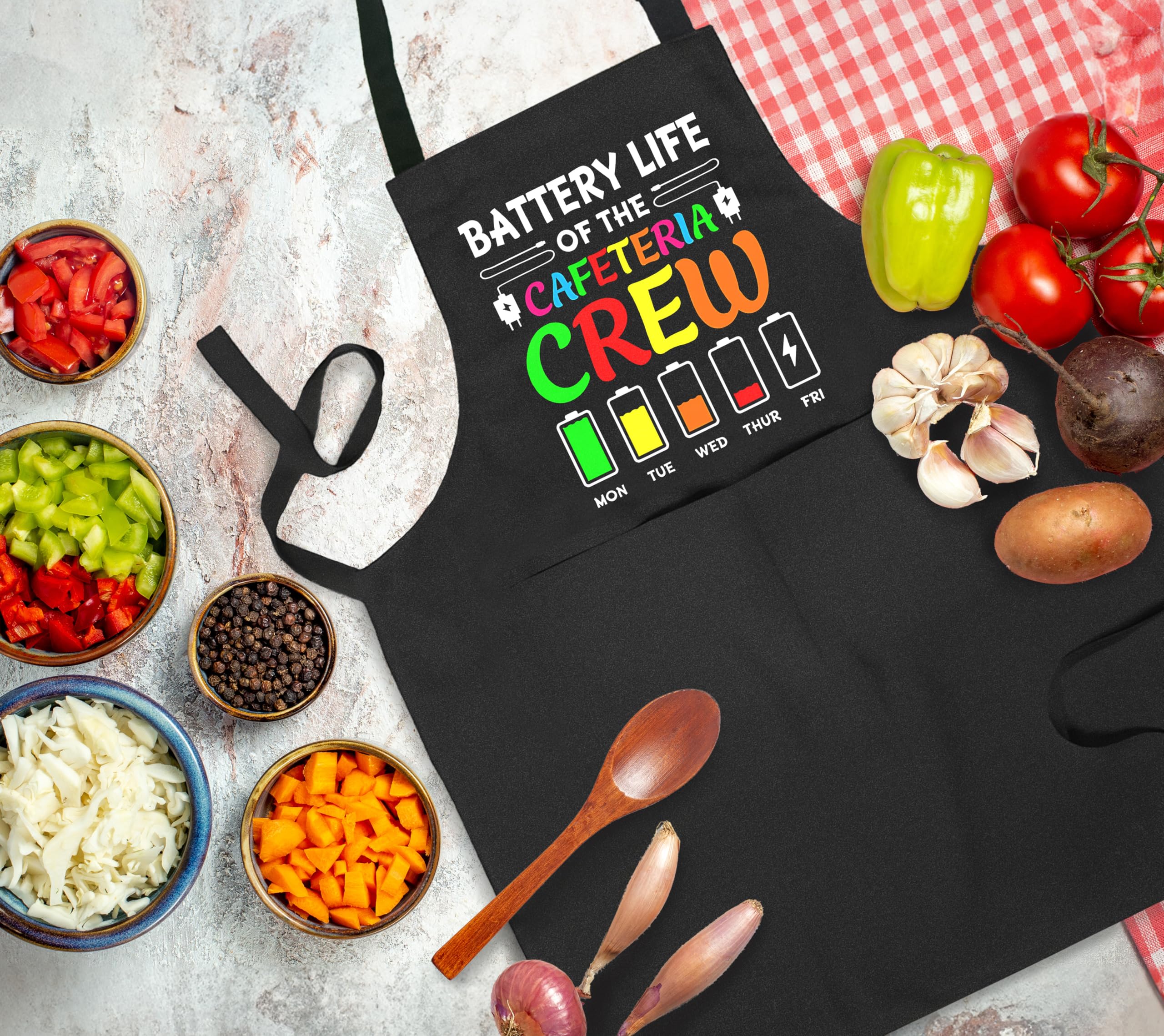 Cafeteria Worker Gifts Adjustable Apron with Pockets, Lunch Lady Hero Appreciation Gifts