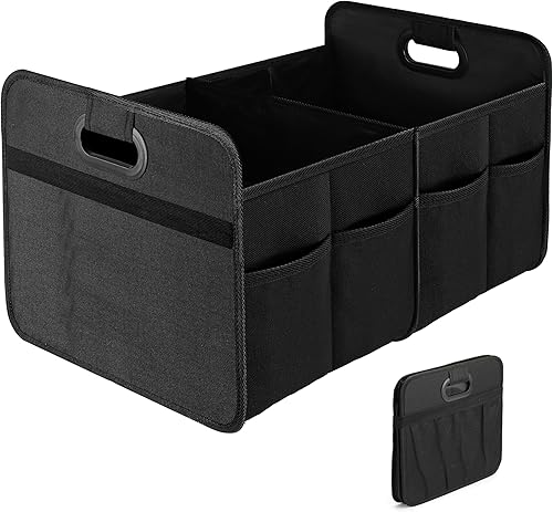 YSSOA Organizador de maletero de automóvil, 2 compartimentos antideslizantes de 14 pulgadas de profundidad x 22 pulgadas de ancho x 12 pulgadas de