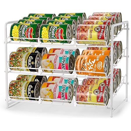Amazon.com: SimpleHouseware Stackable Can Rack Organizer, White : Home ...