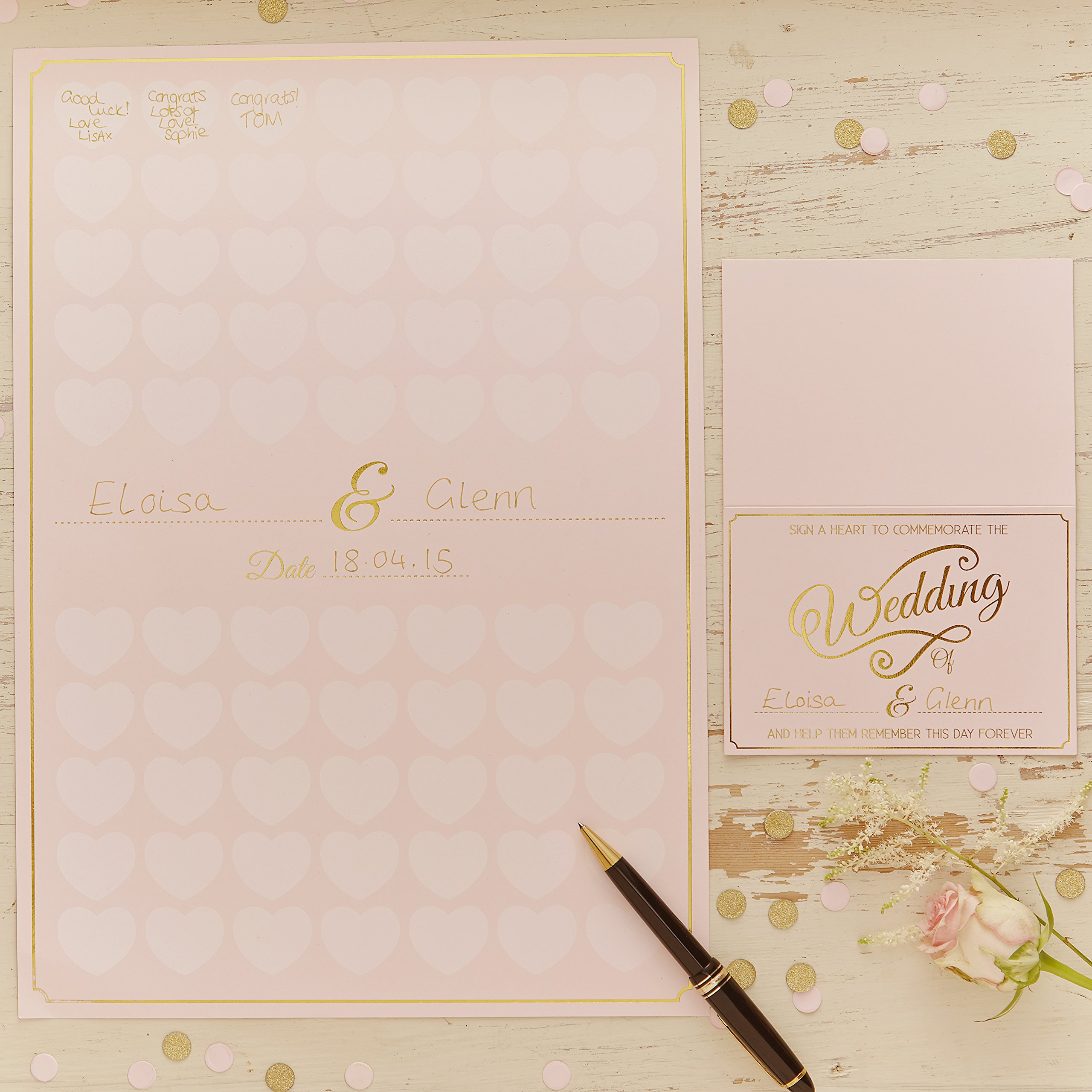 Ginger Ray Heart Wedding Alternative Guest Book Keepsake - Pastel Perfection