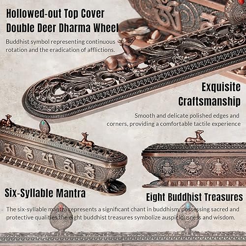 Miniatura 8 de Soporte de incienso para palos, quemador de incienso con colector de cenizas, soporte de incienso para yoga, meditación, decoración de oficina en