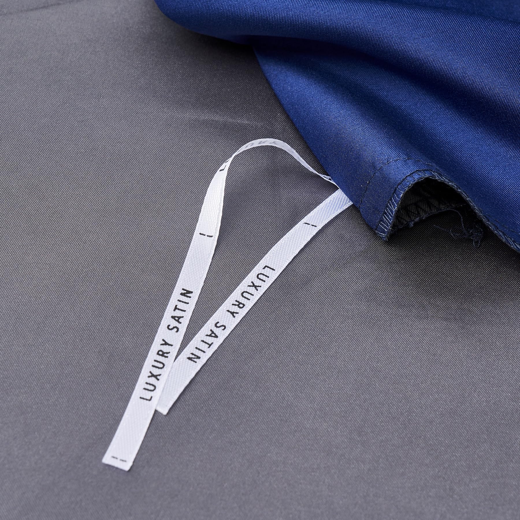 Parure de lit en satin 200x220 Bleu foncé gris Wendebettwäsche Deluxe soie satin lisse brillant doux satin 3 pièces avec fermeture éclair et 2 taies d'oreiller 80x80 cm