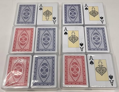 Paquete del torneo Texas Holdem 6 juegos de cartas DA VINCI Ruote, italianas 100% de plástico, 2 barajas por juego (12 mazos en total) en índice de