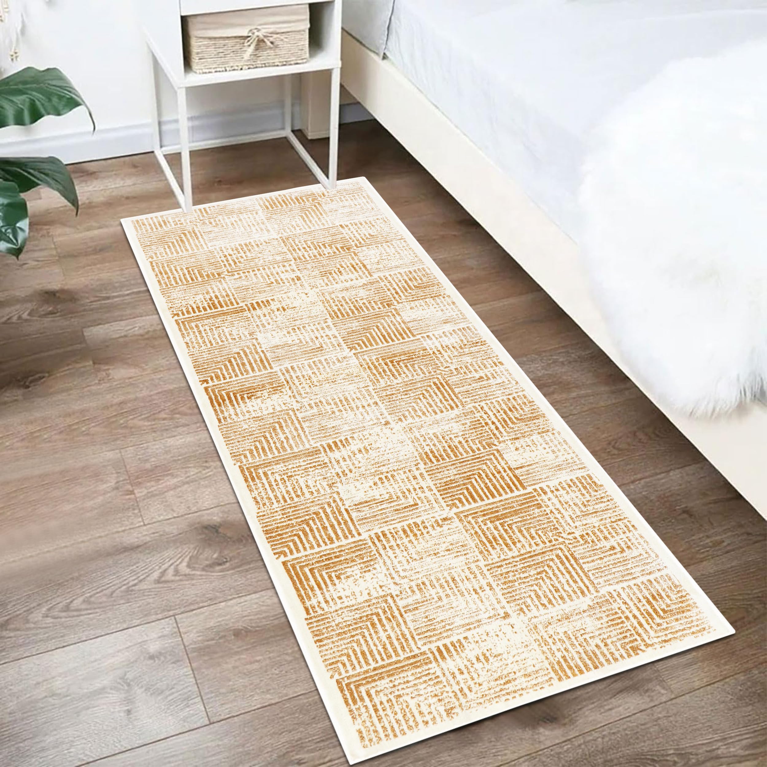 MODEFE 2x6 Feet Runner Rug Carpet Beige Geometric Printed Primium Persian Carpets for Bedroom/Living Area/Home with Anti Slip Backing - Perfect As Runner Rug for Living Room & Hallways (B0D4K36FZT) Amazon Price History, Amazon Price Tracker