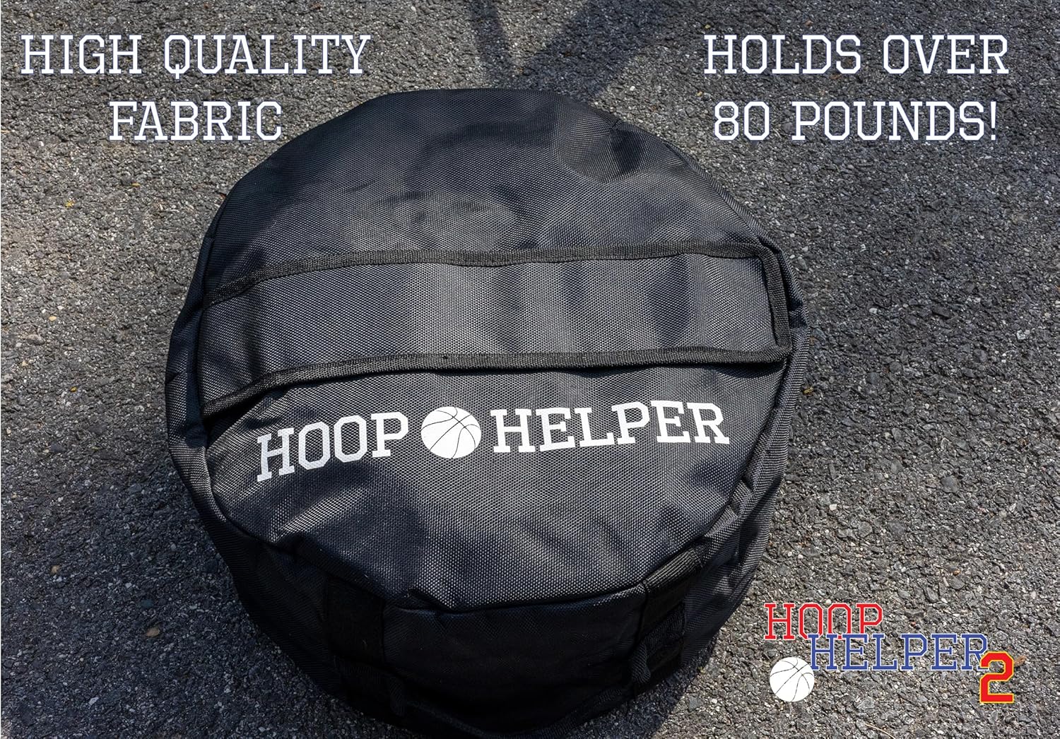 Hoop Helper 2 by Johnny World - Premium Sandbag Weight for Portable Basketball Hoops - Attractive, Secure Stability to Prevent Tipping and Enhance Safety - Ideal Alternative to Bricks & Rocks
