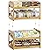 Bamboo Can Organizer for Pantry, 3 Tier Stackable Can Storage Organizer Pantry with Label Sticker and Marker Pen, Can Ho