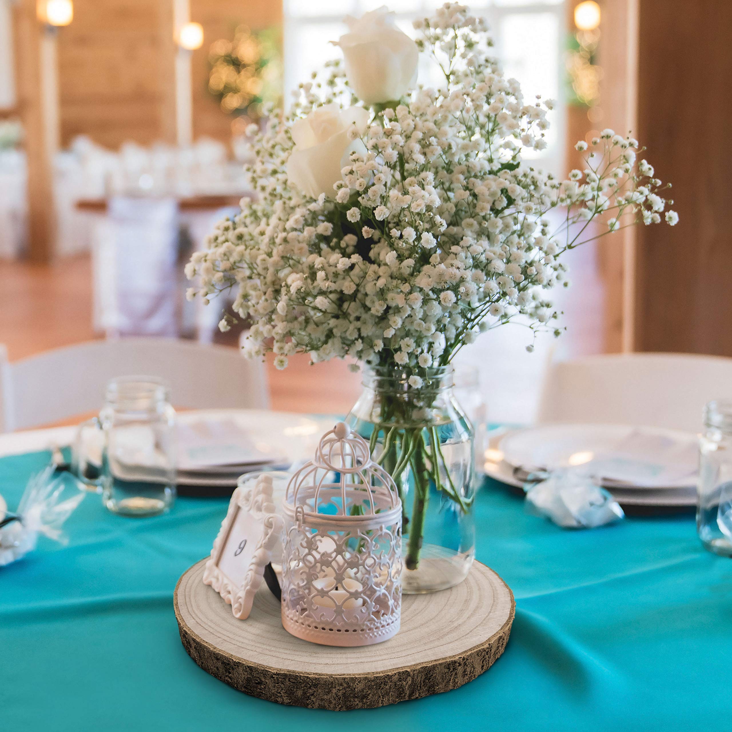 KARAVELLA Large Wood Slices for Centerpieces 5 Pack Wood Centerpieces