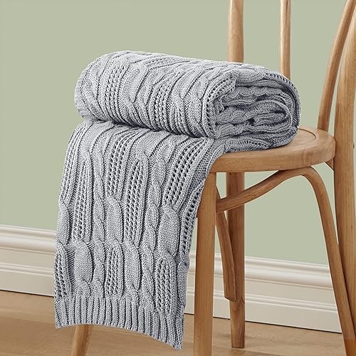 Aormenzy Manta de punto trenzado de 30 x 40 pulgadas, manta de punto suave, acogedora y ligera, lavable a máquina, manta 100% acrílica, manta