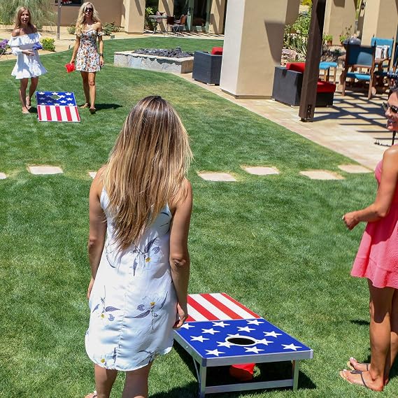 GoSports 4 x 2 ft Ultra Portable Cornhole Board Set - Choose LED Lights or Standard - Regulation Size Corn Hole Games for Adults, Perfect for Tailgating and Camping - Includes 8 Bean Bags & Rules
