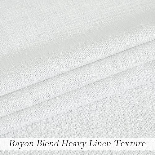 Miniatura 3 de Cortinas opacas completas para ventana de dormitorio y sala de estar, reducción de ruido, aislamiento térmico, textura de lino pesado, 8 ojales,