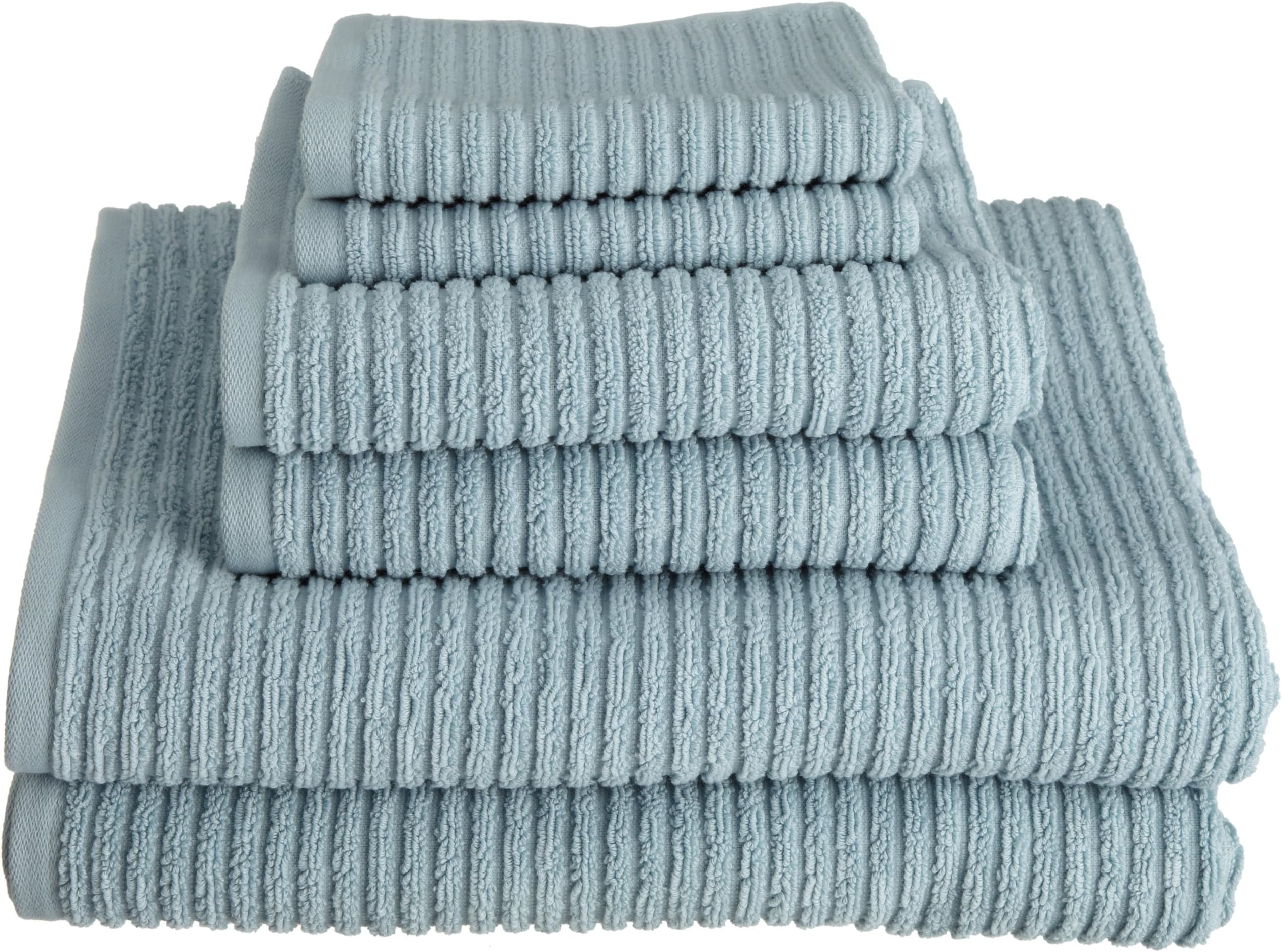 Kassatex 100-Percent Combed Extra Long Staple Turkish Cotton from Our Urbane Collection 6-Piece Solid Towel Set, Spa Blue