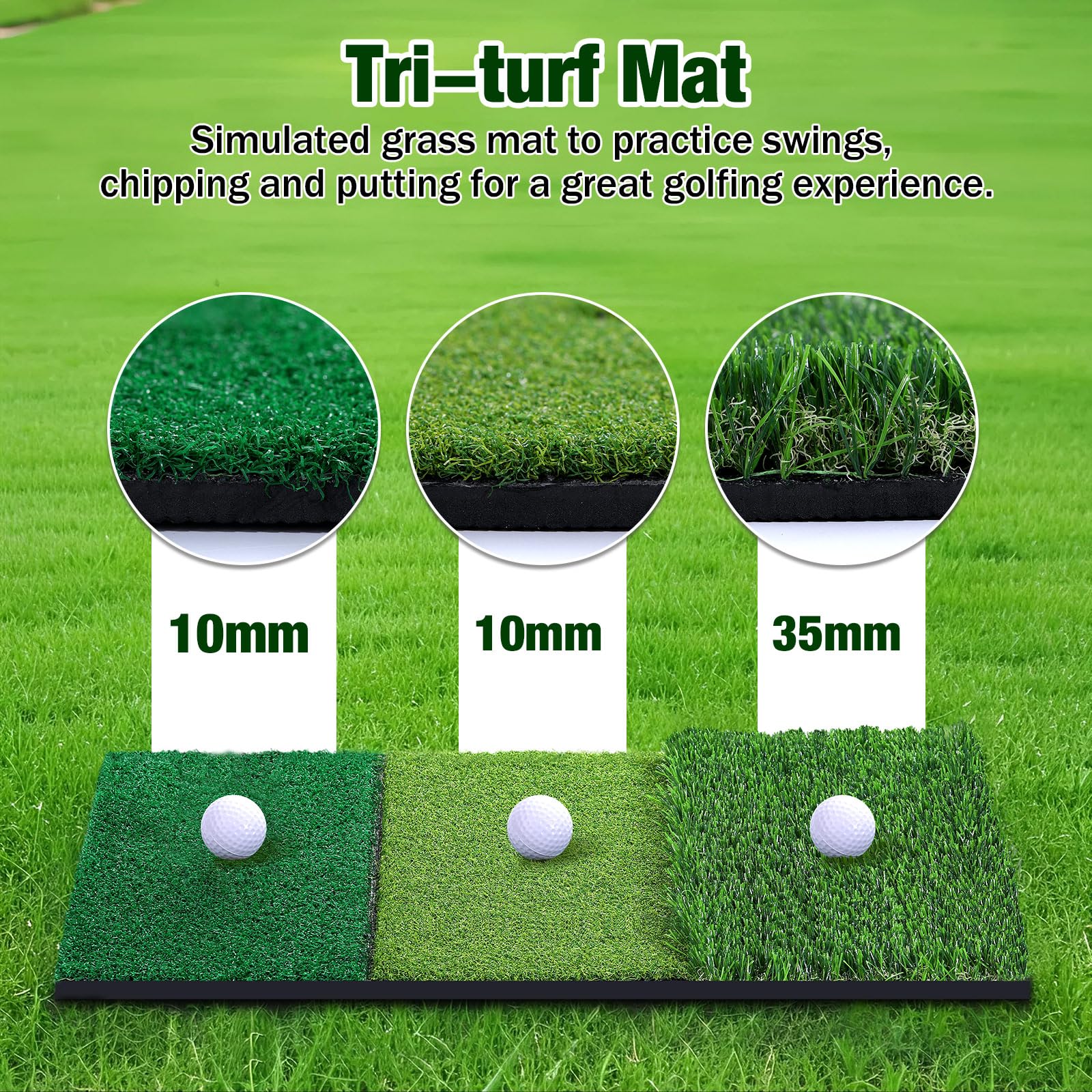 MoKo Golf Net with Practice Mat, Golf Hitting Net for Outdoor Indoor Backyard Driving Chipping Swing Training, All-in-One Multi-Target Training Aid Practice Nets with Tri-Turf Mat - 4