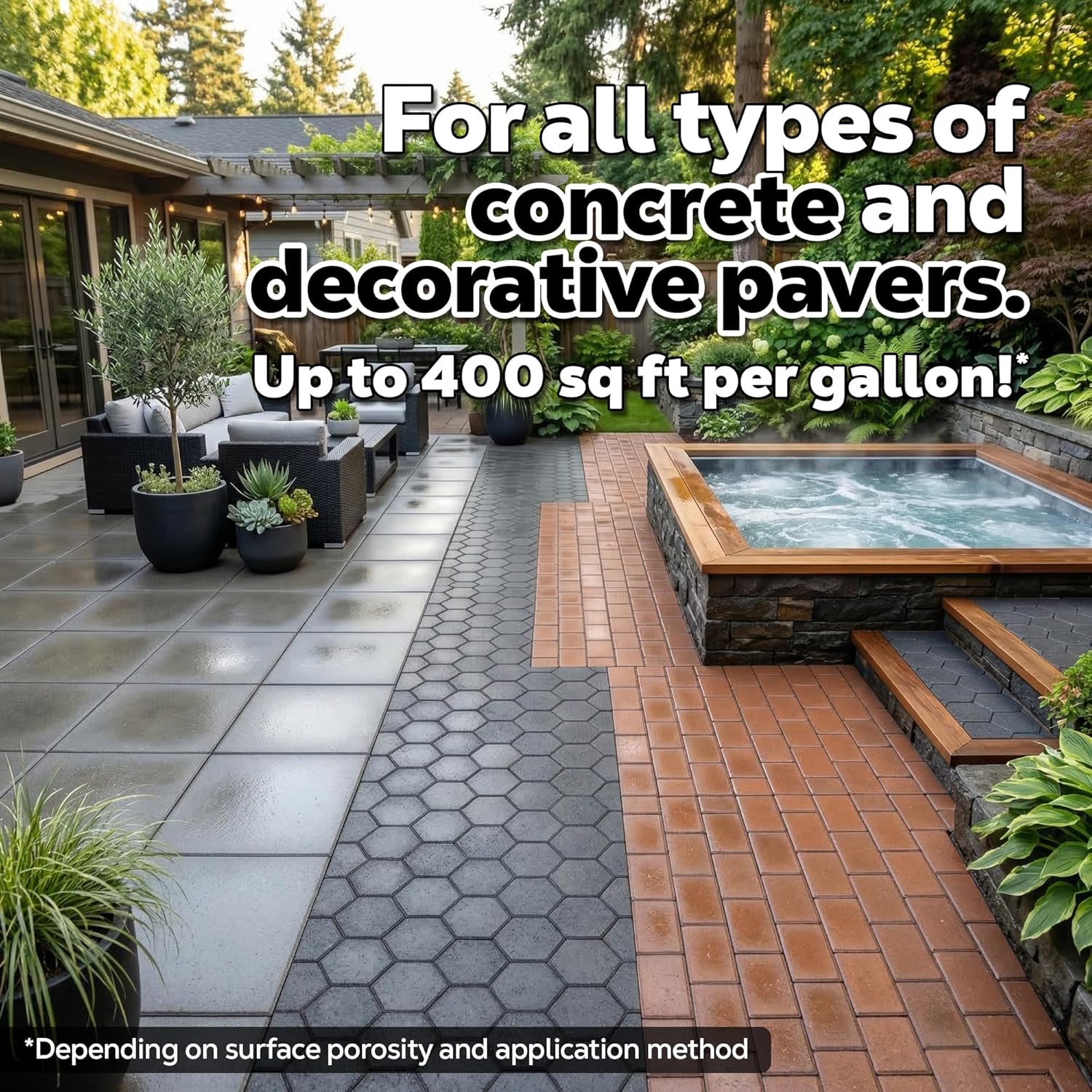 DOMINATOR Low Gloss Wet Look Paver Sealer 5 Gallon – Water Based Paver Sealer for Outdoor Driveway, Patio, Brick, Flagstone | Protects Against Stains, Cracks & Weather Damage