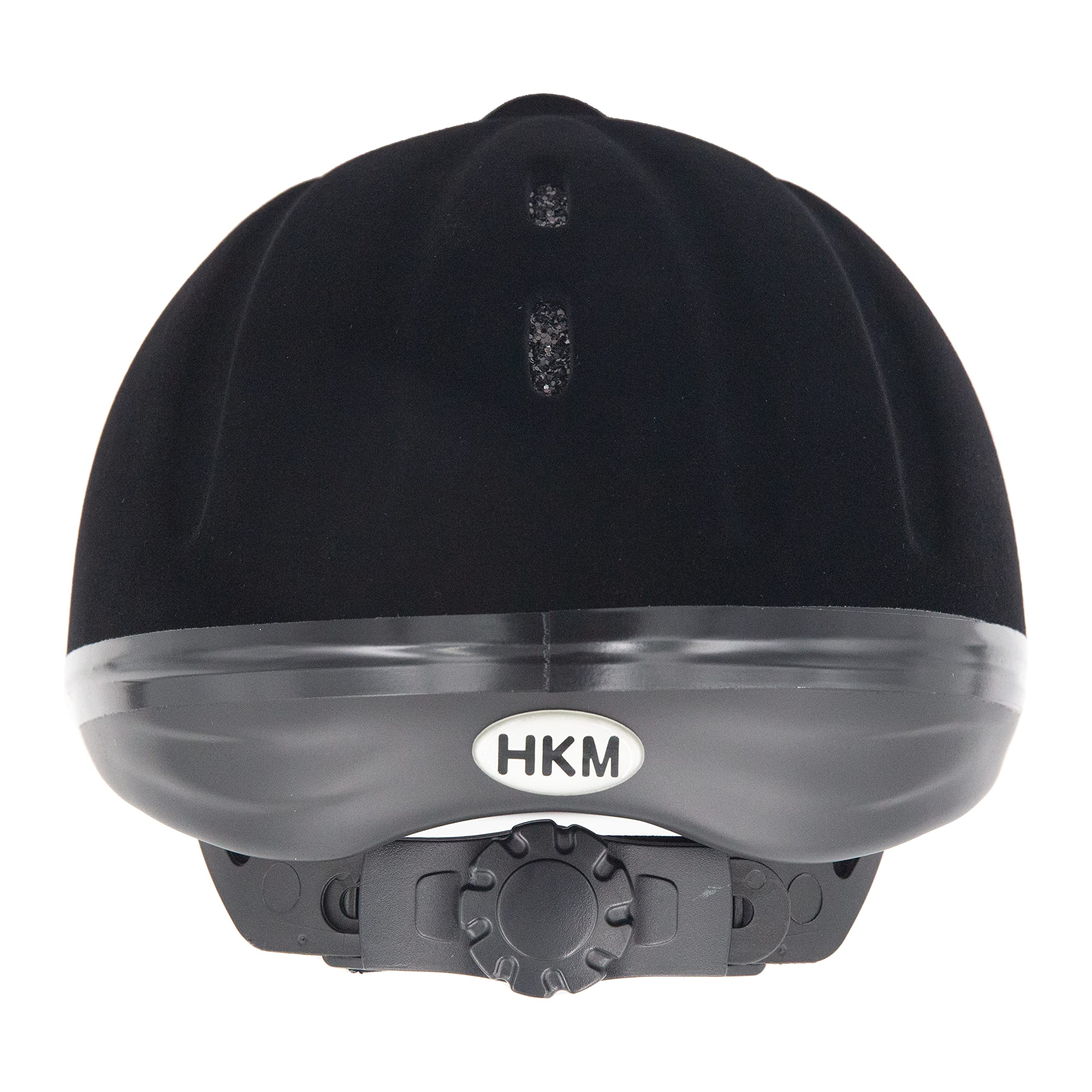 HKM Unisex New Flock Casco da equitazione Nero/Argento S=52-55cm