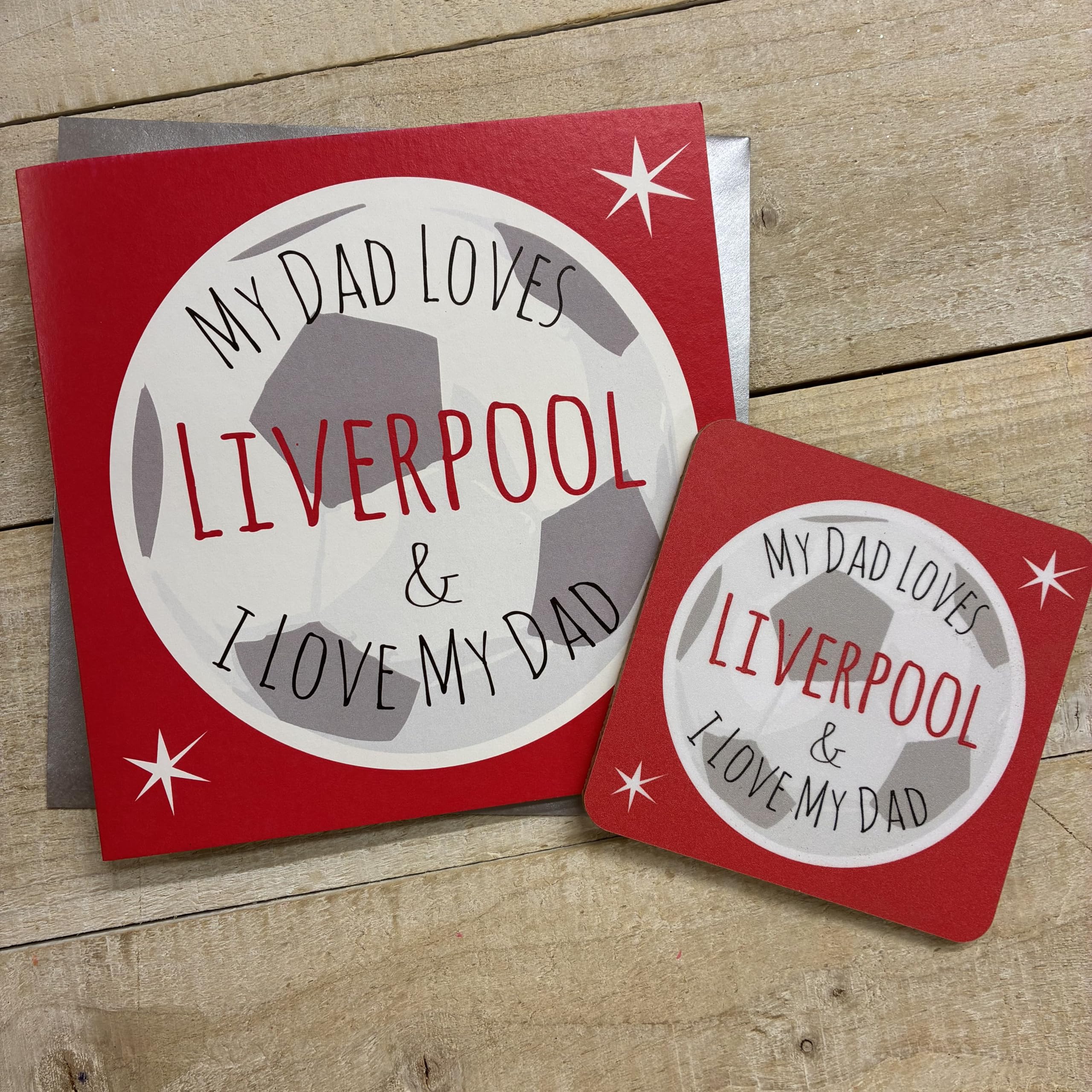 WHITE COTTON CARDS I LOVE MY DAD - LIVERPOOL FOOTBALL FATHER'S DAY CARD (F-MD7)