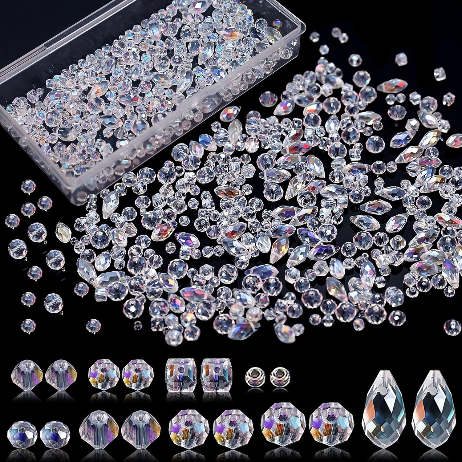 815 PCS Crystal Beads for Jewelry Makingcrystal Glass