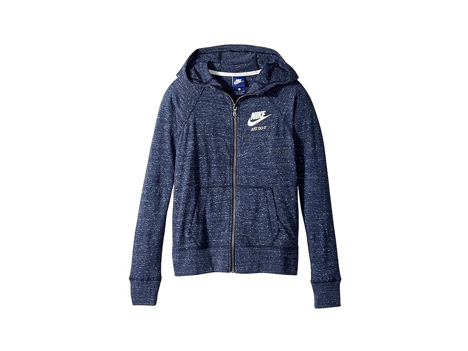 

Nike Kids Sportswear Vintage Full-Zip Hoodie (Little Kids/Big Kids) (Obsidian/Sail) Girl's Sweatshirt, Black