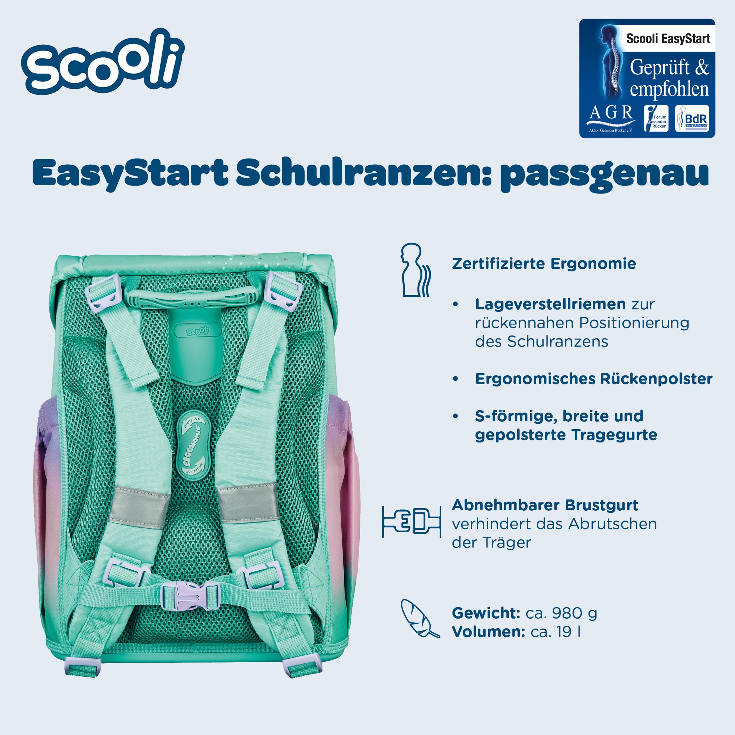 Scooli - EasyStart Schulranzen Set - ergonomischer Tornister für die Grundschule - mehrteiliges Set