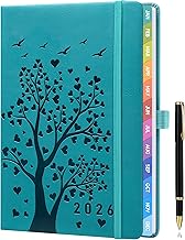 2026 A5 Weekly Diary & Planner – Week to View, Jan–Dec with Colour Tabs, Pen, Pocket, Ribbon Markers – Navy Blue – Smart & Functional for Home, Work or Study