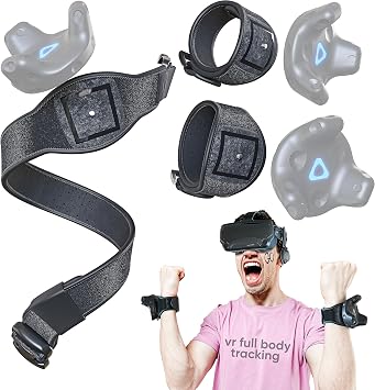 Skywin Vive Tracker Straps for HTC Vive, 3.0, 2.0, and Ultimate Trackers 1 Waist Belt, 2 Hand Straps, Secure and Comfortable Full Body Tracking Trackers Not Included
