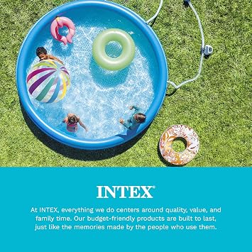 Intex Easy Set Pool Cover 8ft / 244cm, Blue Durable Vinyl Cover for Easy Set Swimming Pools, Rope Ties and Drain Holes, 28020