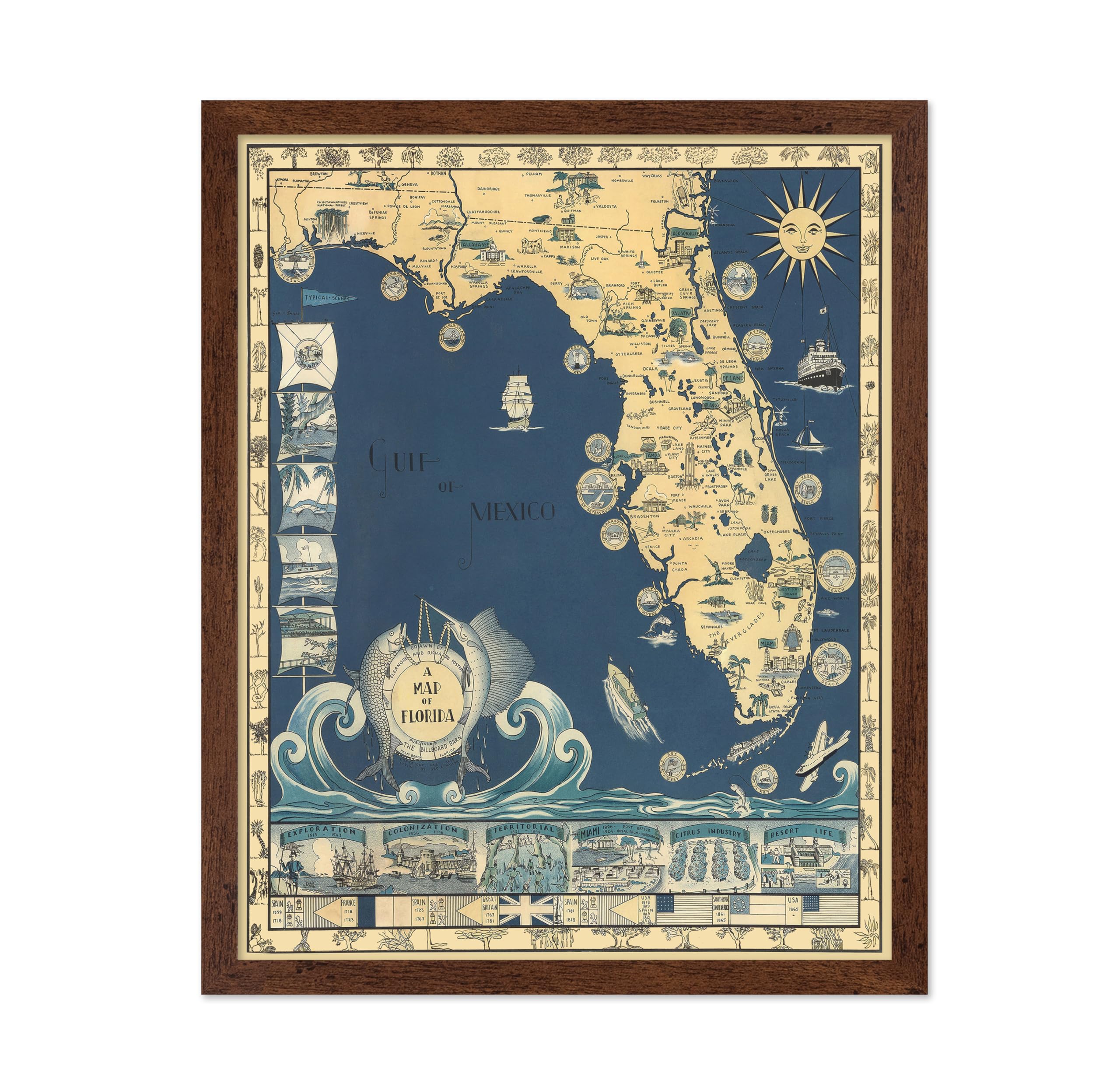 Poster Master Antique Florida 8x10 Framed