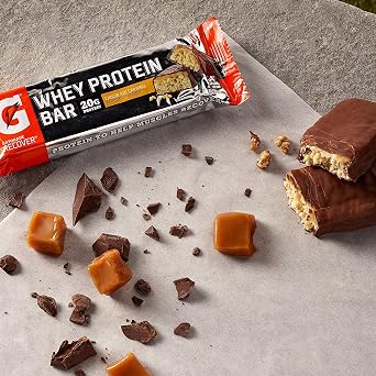 Gatorade Whey Protein Recover Bars, Chocolate Caramel, 2.8 ounce bars (12 Count)