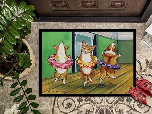 Miniatura 3 de Caroline's Treasures 7276MAT - Felpudo con diseño de bailarina Corgi de 18 x 27 pulgadas, para interiores y exteriores, para entrada,