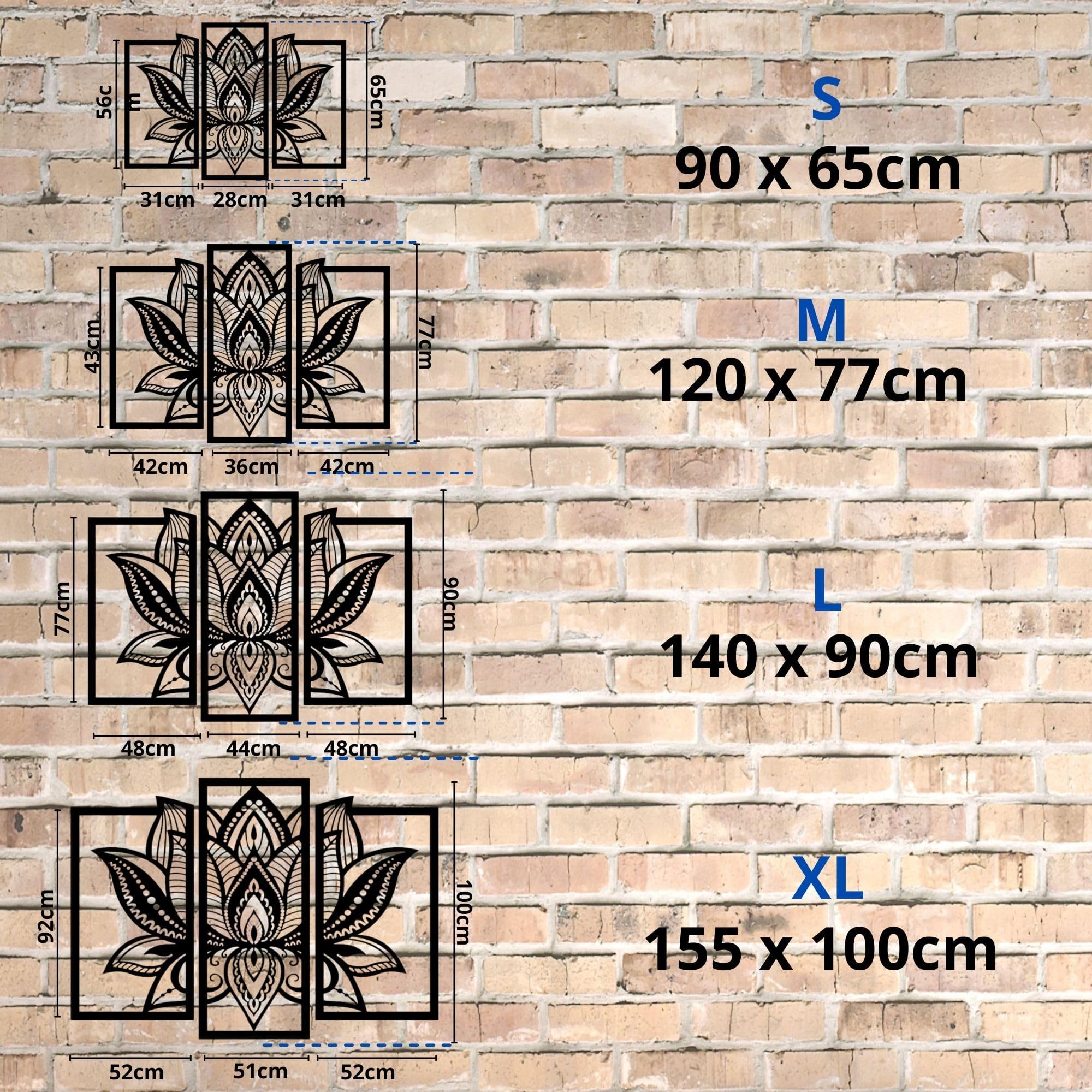 VAILLA Decoración de Pared Mural de Madera Decoración en Negro Dorado Decoración de Pared Hogar Arte de Pared 3D Decoración Moderna Cuadros para Hogar (Flor de loto)