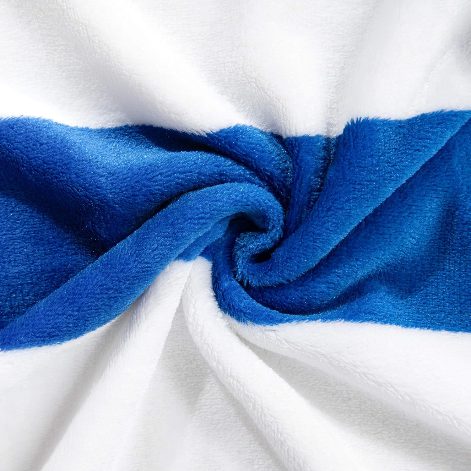 NTBAY Flannel Throw Blankets, Super Soft with Blue and White Striped Printed Bed Blanket, 51x68 Inches