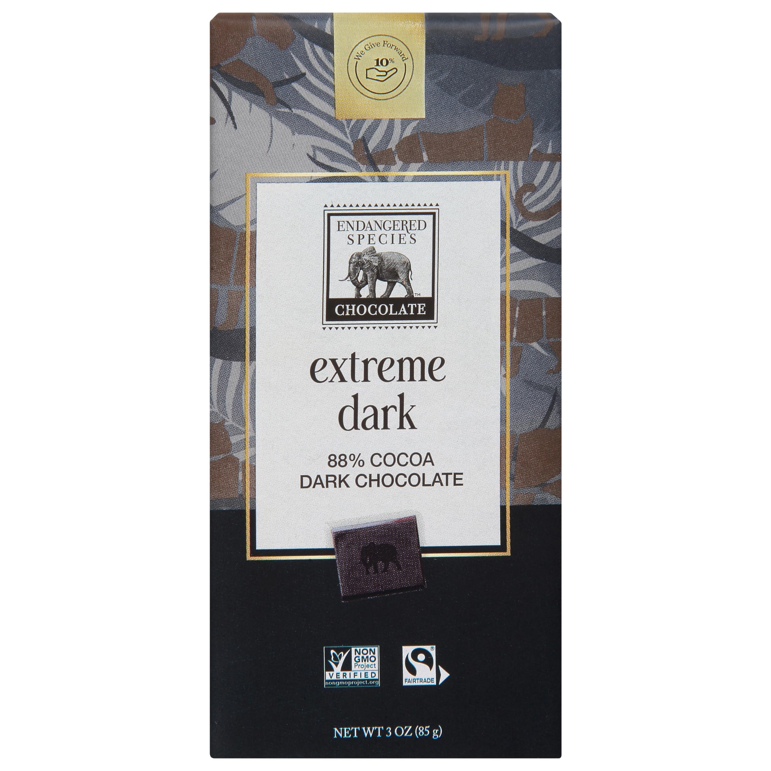 Endangered Species Chocolate Dark Chocolate with 88% Cocoa Gluten Free - 3 oz