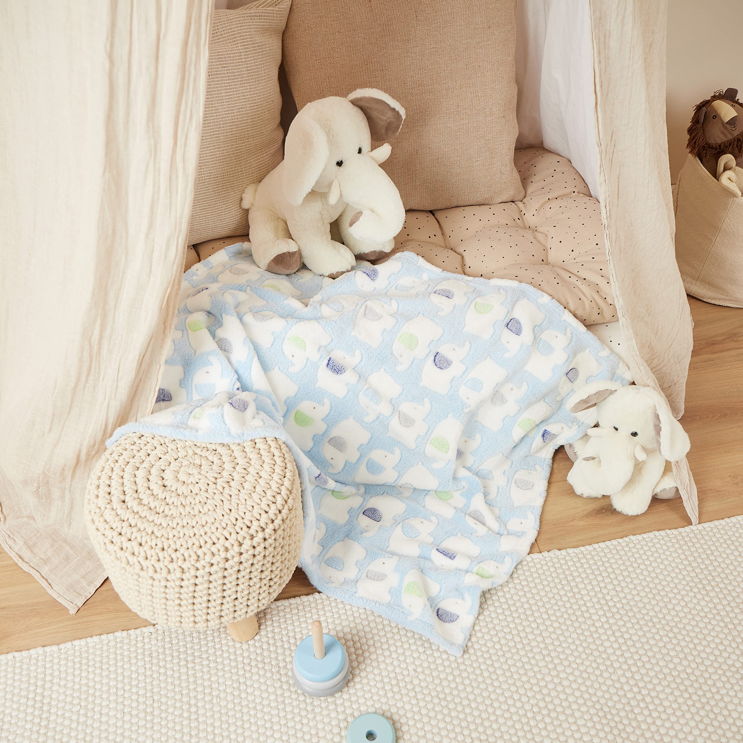 cotton fabric home blue design baby room baby blanket birth present urodziny dziewczyna chłopiec początkowy strój kojec insert playpen accessories first outfit comfort fabric dreamland blanket furnishing blanket elephant on the go