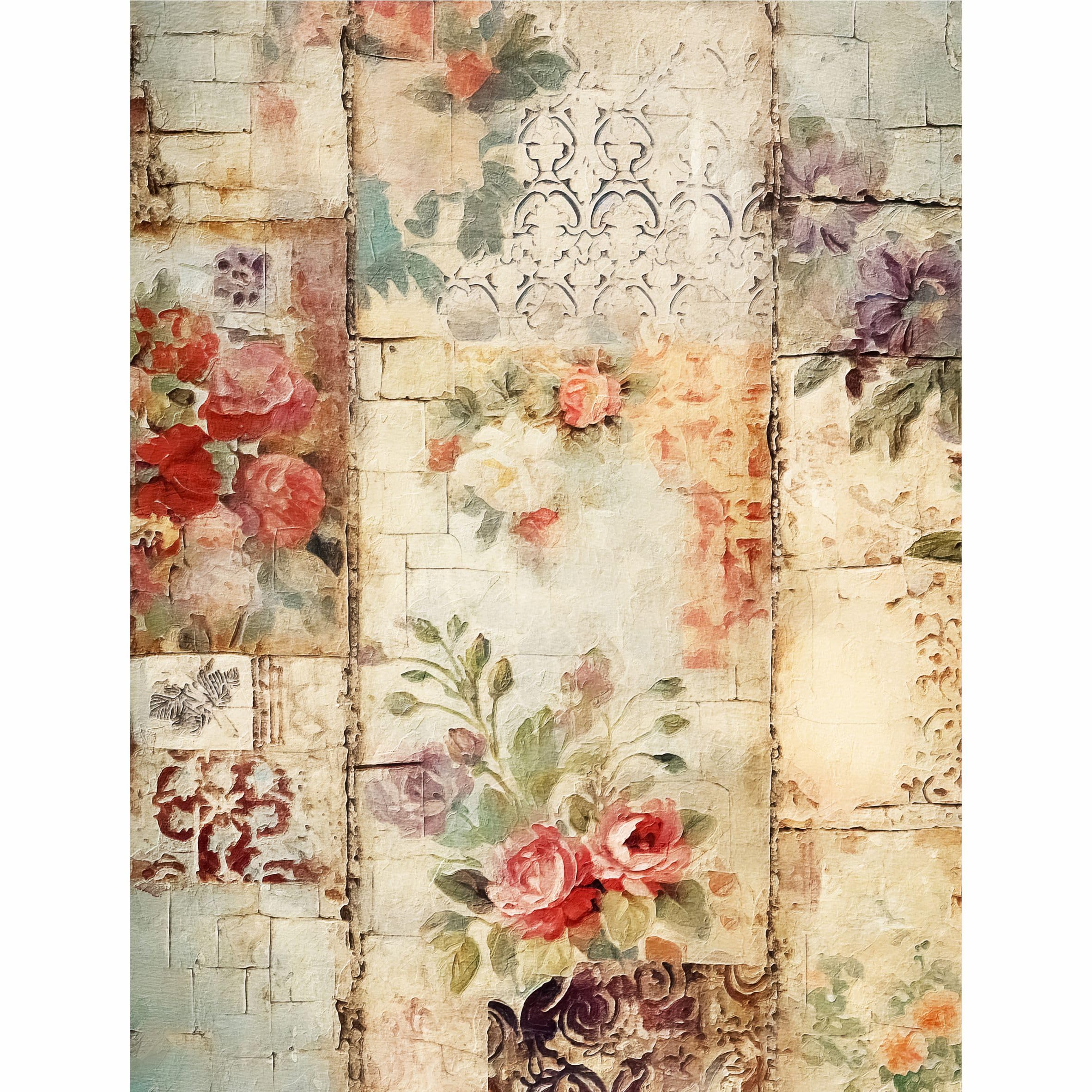 Wallpaper Pieces Rice Paper, 8 x 10.5 inch - for Decoupage Furniture Crafts