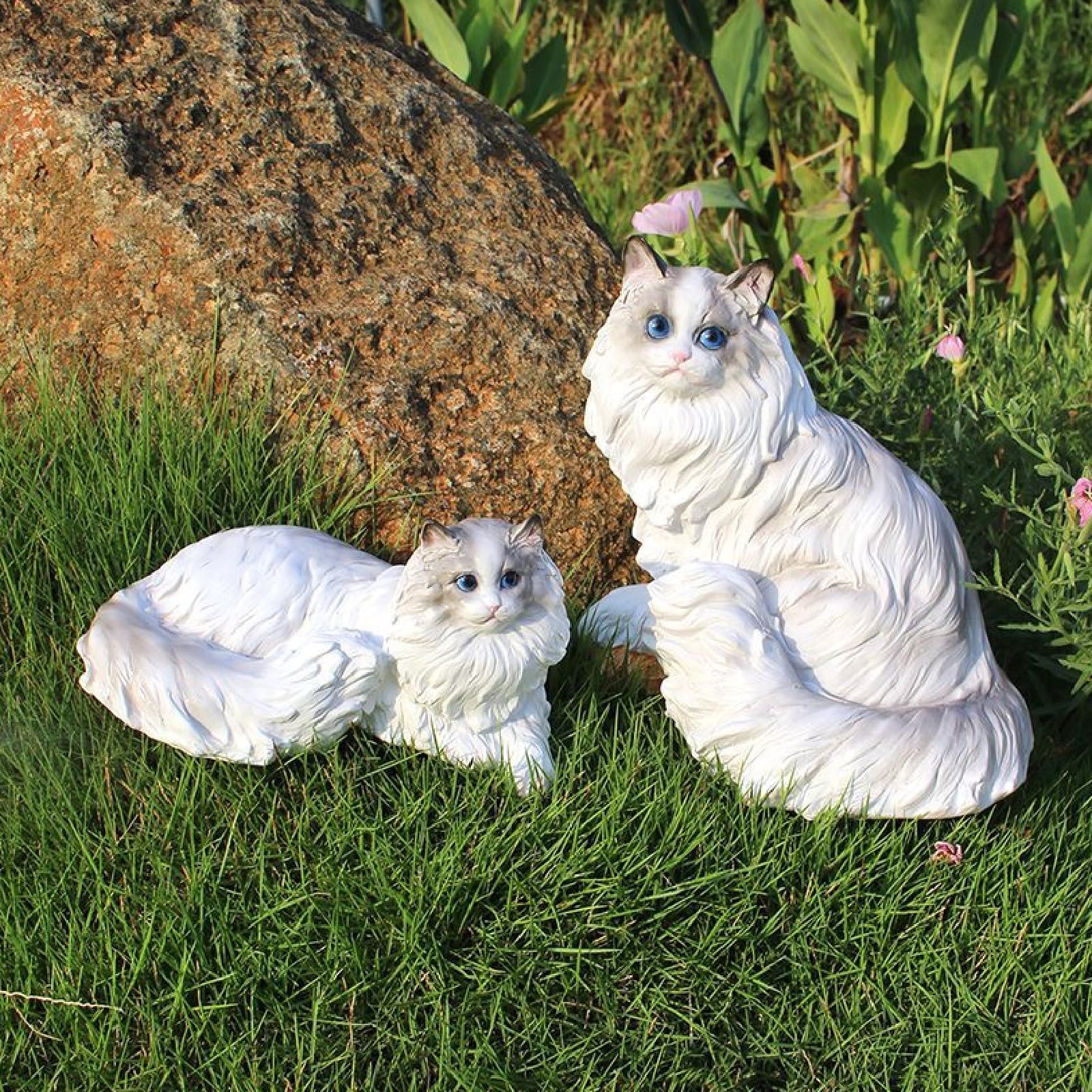 Urocza figurka kota Ragdoll, kreatywna rzeźba kota Ragdoll, figurka zwierzęcia z żywicy, ozdoba pamiątkowa dla zwierząt domowych, prezenty dla miłośników kotów (B)