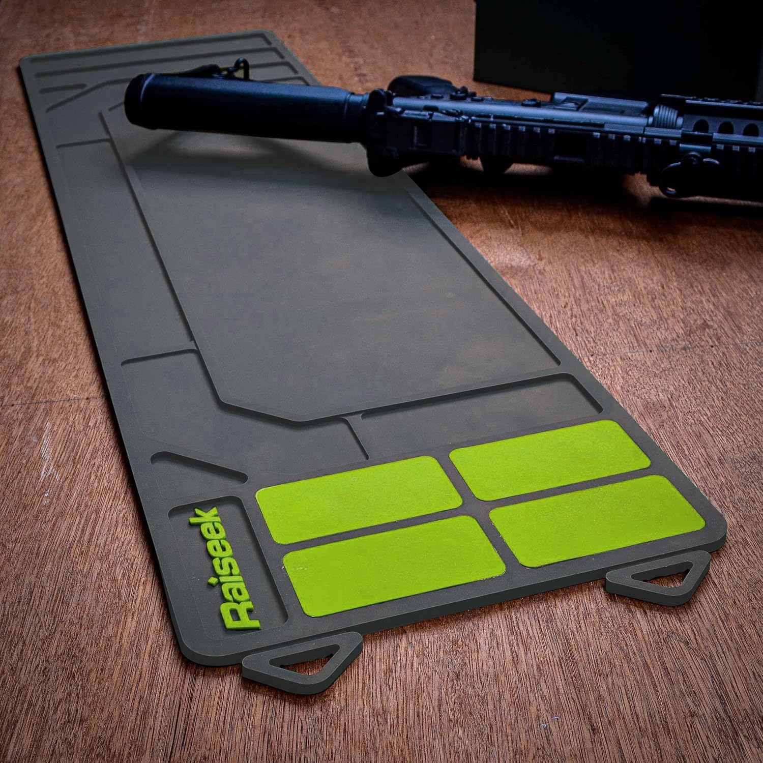 Raiseek Rifle Shotgun Cleaning Mat, Premium Large Magnetic Pad With Organizer Parts Tray, Anti-Slip Rubberized Gun Mat, Protective Workbench Pad for Gun Cleaning 36" x 10"
