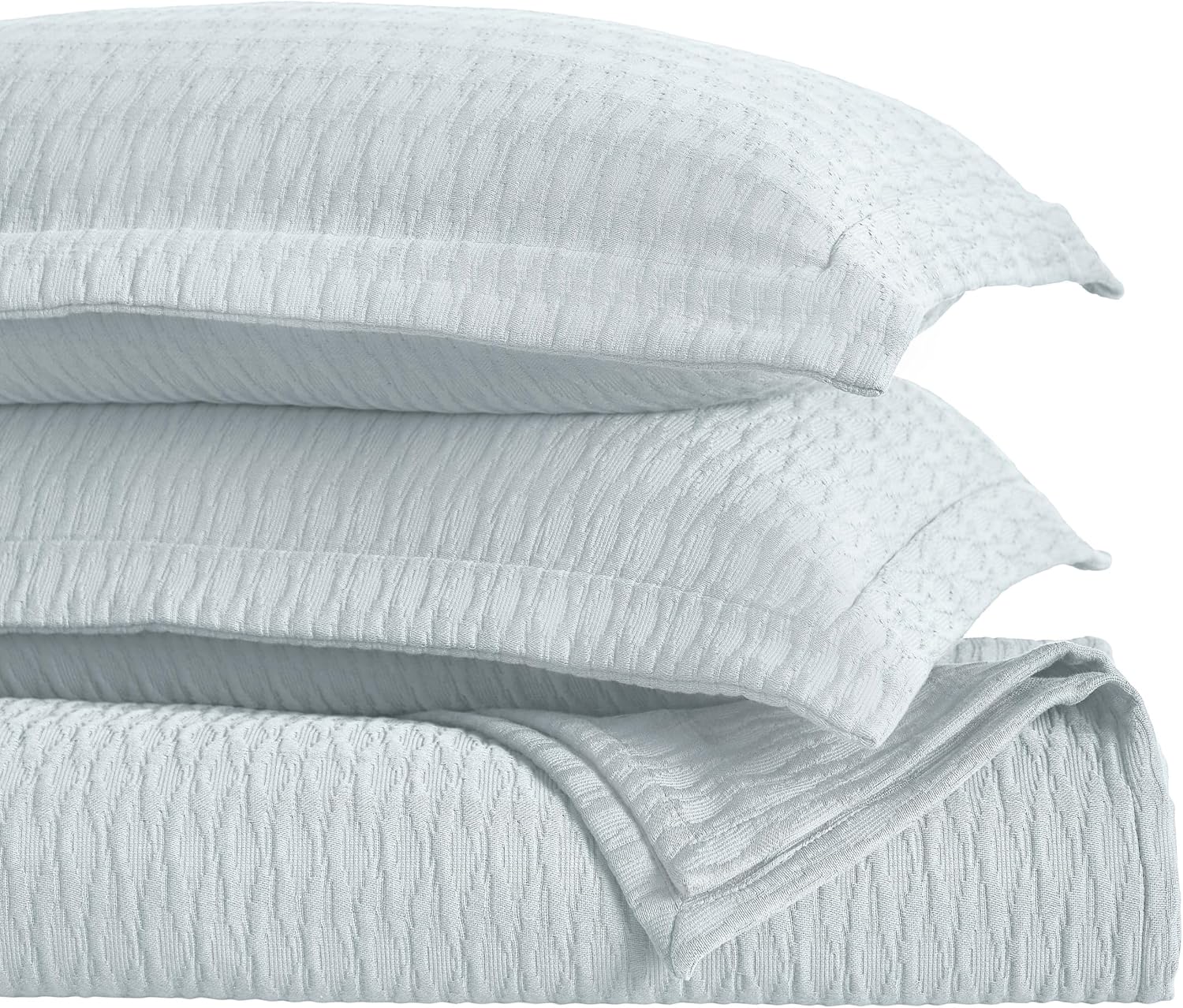 Superior 3 Piece Cotton Bedspread Set, Home Decor, Decorative Bed Spread, 2 Pillow Shams, Medium Weight Blanket, Matelasse Coverlet, Bedding Essentials, Calvert Collection, California King, Sky Blue