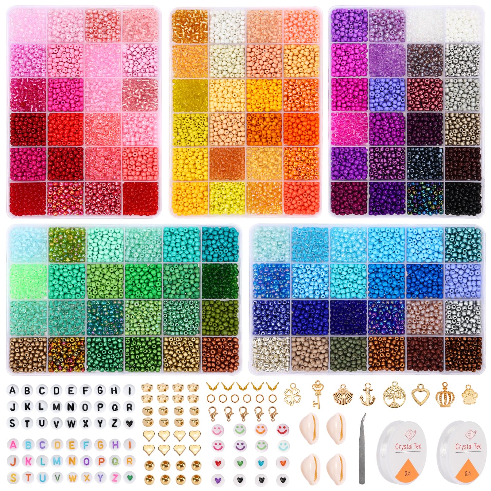 Amazon.com: QUEFE 5600pcs 4mm Glass Seed Beads 120 Colors Beads