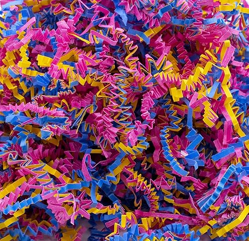 Stephanie Imports Papel triturado de 3 capas de corte arrugado hecho en Estados Unidos, 2 libras (Fiesta Mix)