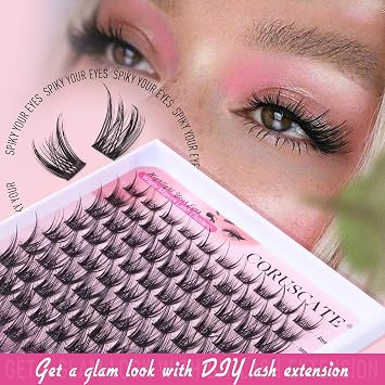 CORUSCATE Wispy Cluster Lashes Manga Individual Eyelashes Natural Lashes Individual Cluster CD Curl Eyelash Clusters Spiky Lash Clusters 8-16mm Anime Tatti Lashes Fairy Look