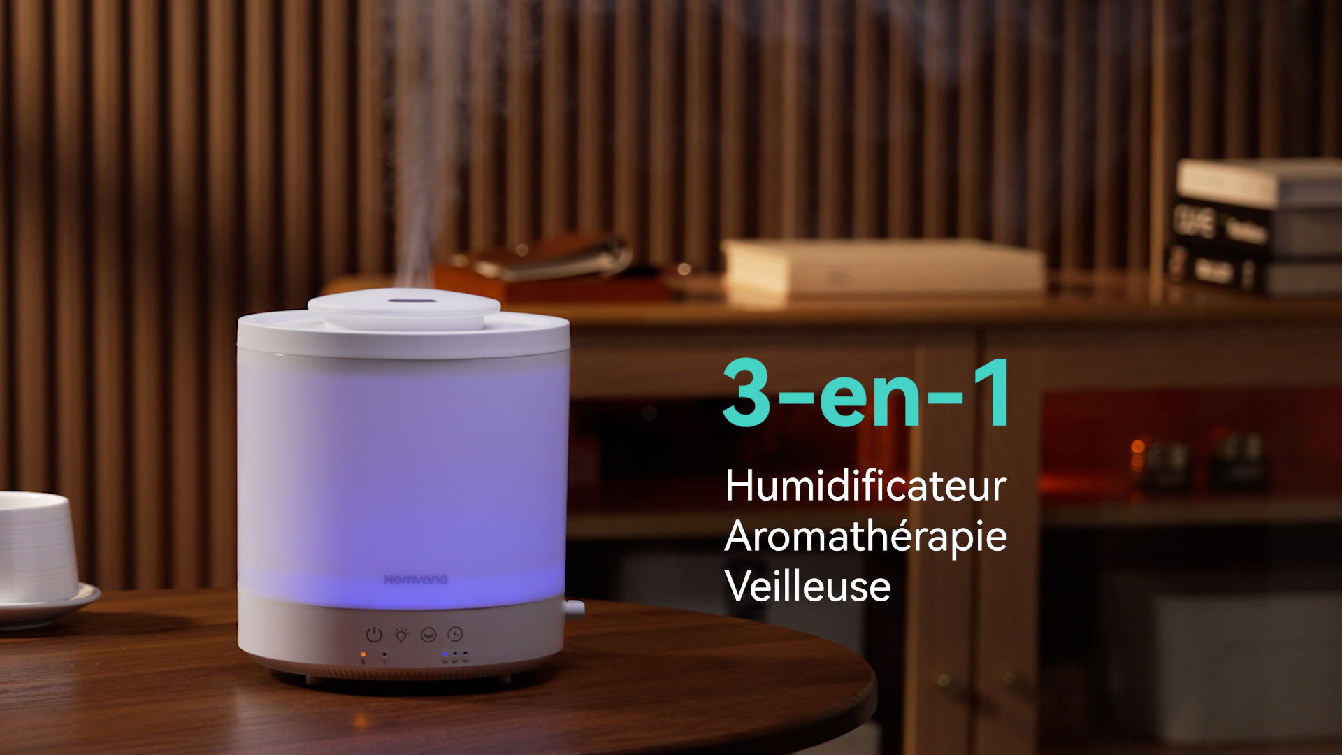 Humidificateur 3.2L Ultrasonique - Brume Froide, Nuit Continue, Diffuseur D'Huiles